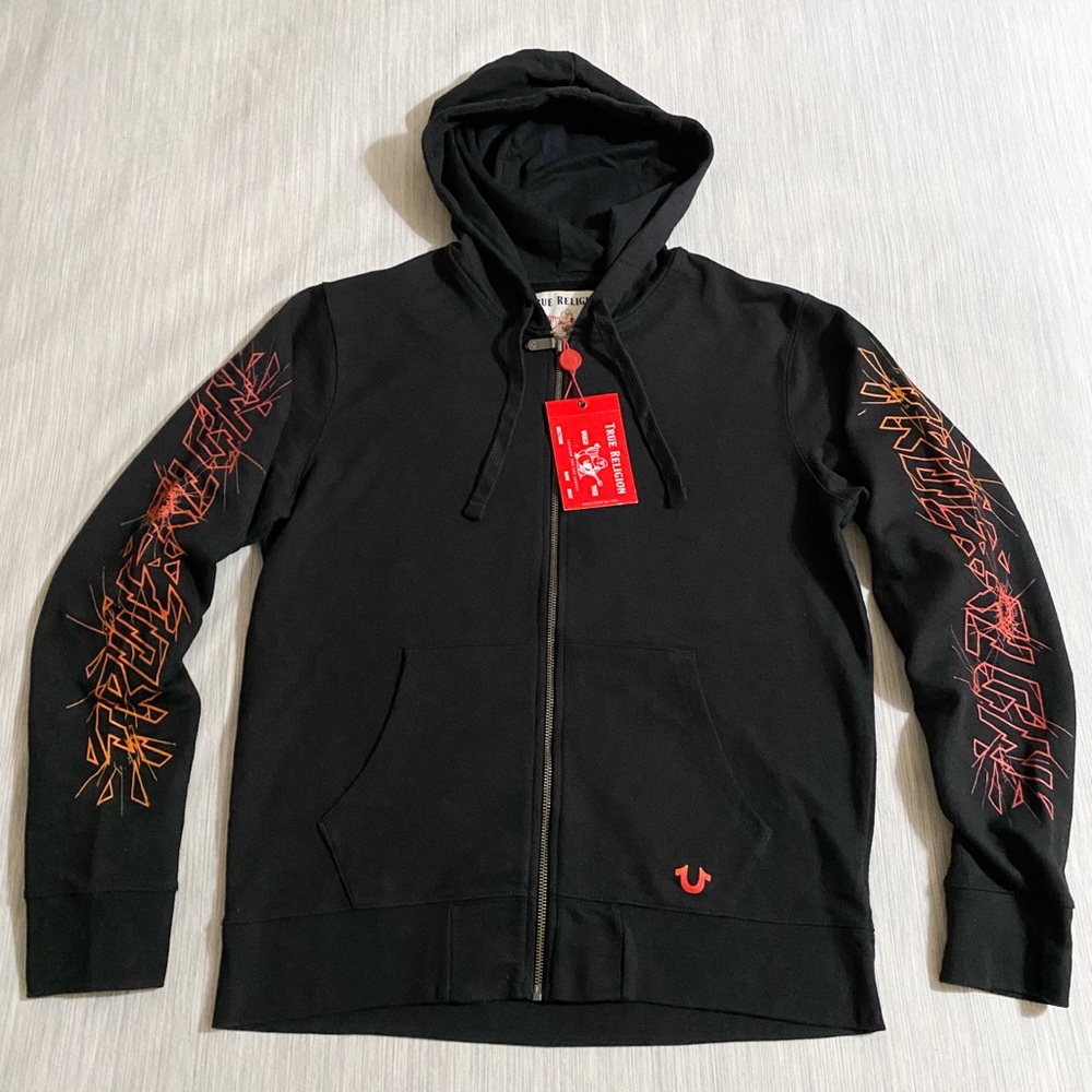 True Religion BrokenTrue Graphic Zip UP Sweatshirt - Picture 5 of 16